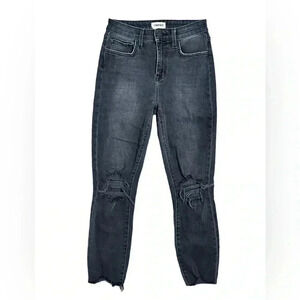 L Agence Womens High Rise Distressed High Line Skinny Jeans Gray Denim Size 26